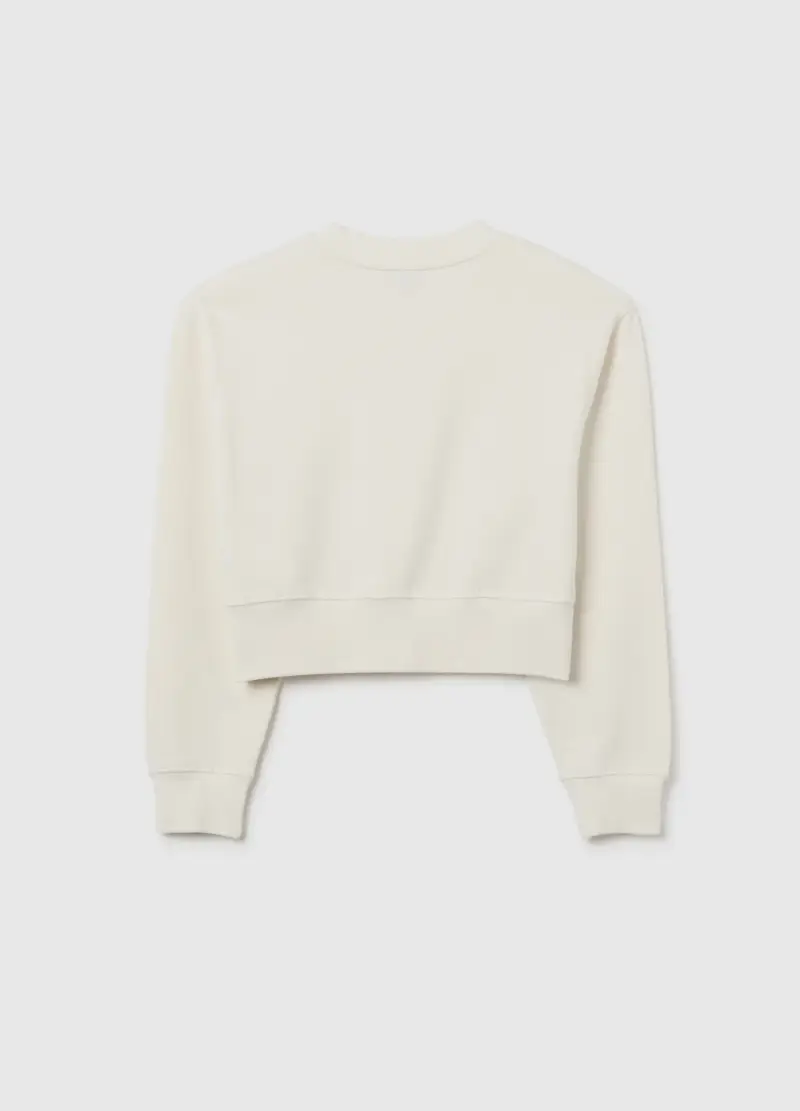 Felpa Da Ragazza In Puro Cotone Bianca Regular Fit, Bambina, Bianco miniatura 2