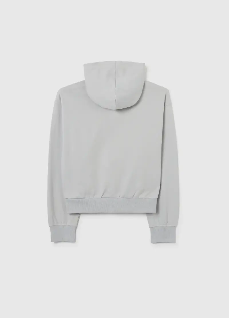 Felpa Da Ragazza In Puro Cotone Grigia Regular Fit, Bambina, Grigio miniatura 2