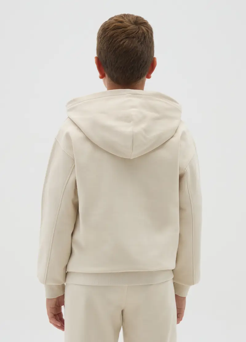 Felpa Da Ragazzo In Puro Cotone Beige Regular Fit, Bambino, Beige miniatura 2