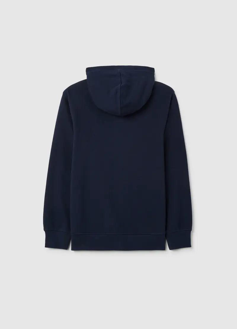 Felpa Da Ragazzo In Puro Cotone Blu Con Cappuccio, Bambino, Blu miniatura 2