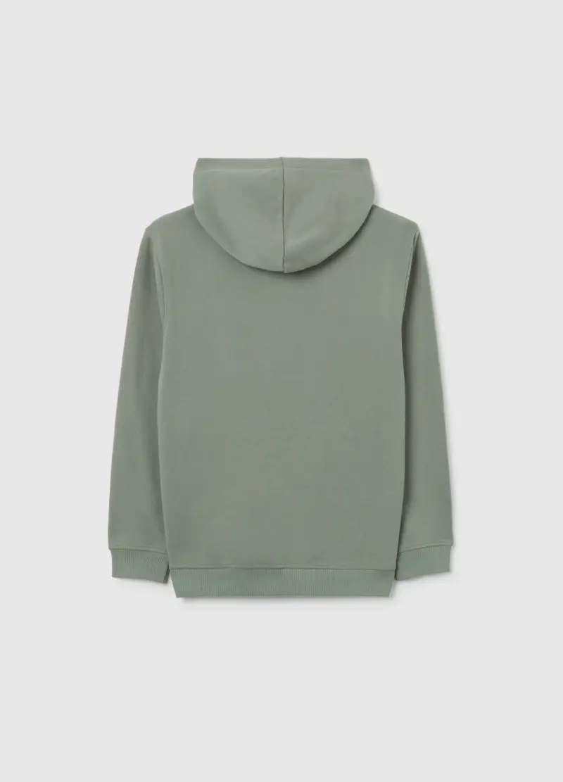 Felpa Da Ragazzo In Puro Cotone Verde Regular Fit Con Logo, Bambino, Verde miniatura 2