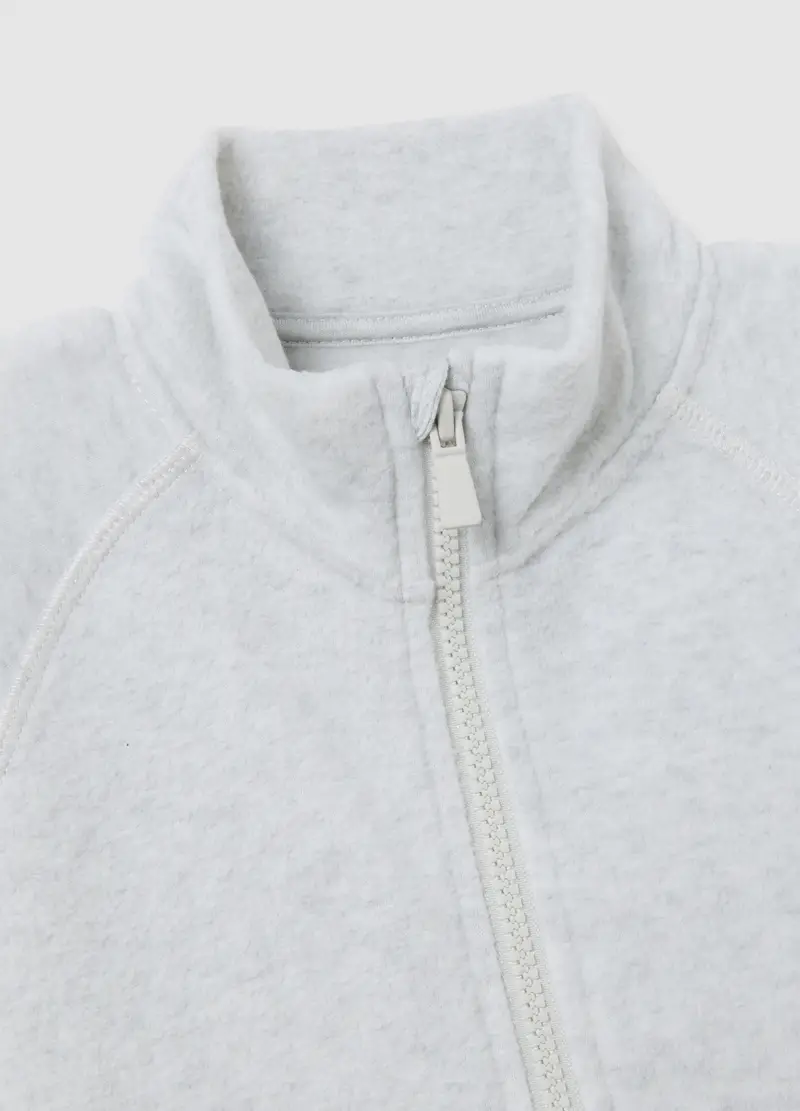 Ovs Kids Felpa Grigia Con Collo Alto e Full Zip Da Bambino miniatura 3