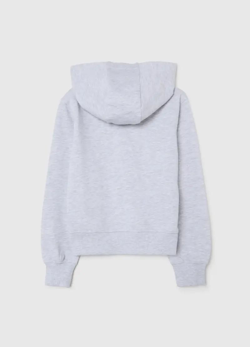 Felpa Grigia Da Ragazza In Puro Cotone Regular Fit Con Zip, Bambina, Grigio miniatura 2