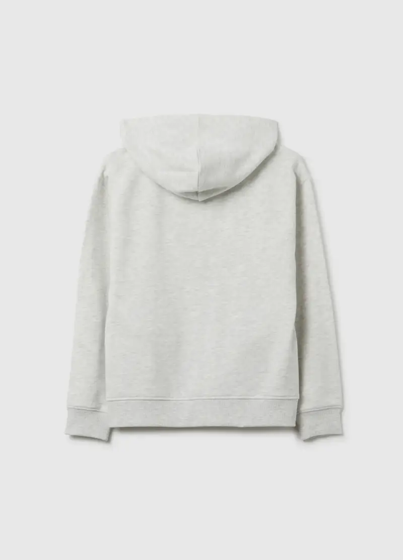 Felpa Grigia Da Ragazzo Con Cappuccio In Puro Cotone Regular Fit, Bambino, Grigio miniatura 2