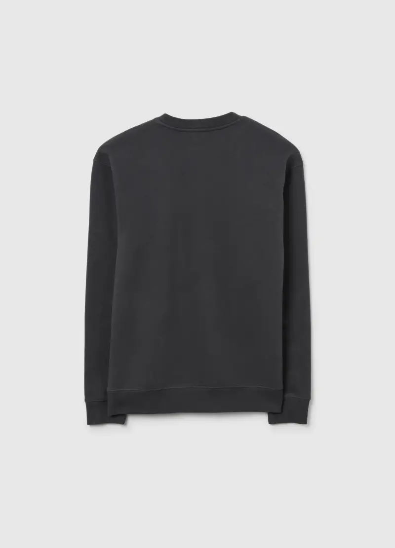 Felpa Grigio Scuro In Puro Cotone Con Stampa, Bambino, Grigio miniatura 2