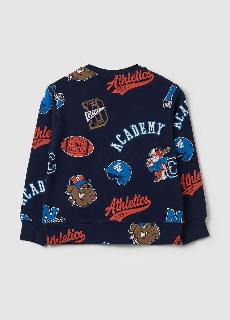 Felpa In French Terry Con Stampa, Bambino, Blu miniatura 2