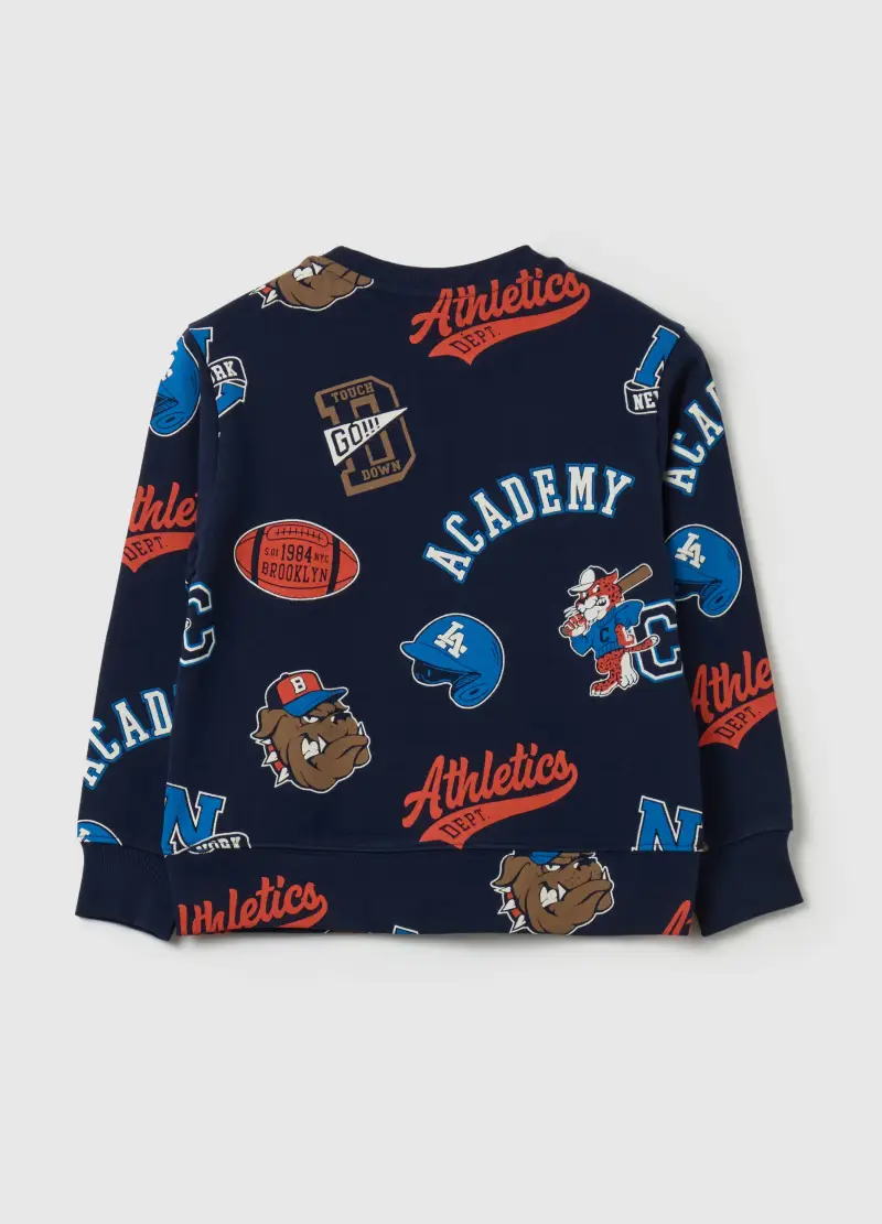 Felpa In French Terry Con Stampa, Bambino, Blu miniatura 2