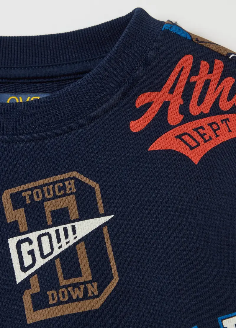 Felpa In French Terry Con Stampa, Bambino, Blu miniatura 3