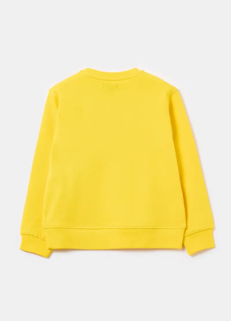 Felpa In French Terry Tinta Unita, Bambino, Giallo miniatura 2