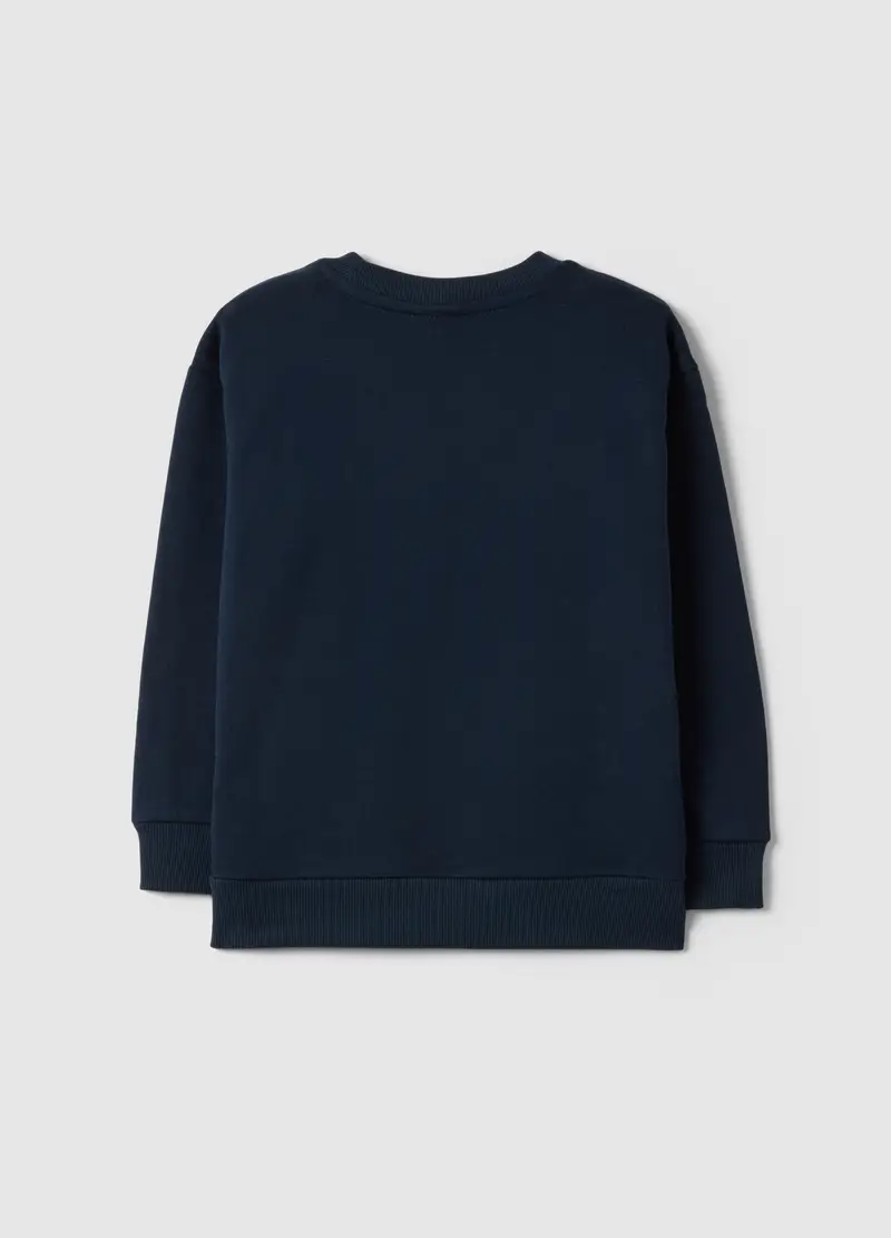 Felpa In Misto Cotone Blu Da Bambino Oversize Fit Con Stampa Sonic, Blu miniatura 2