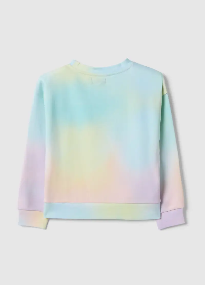 Felpa In Misto Cotone Multicolor Da Bambina Regular Fit Con Scritta, Multicolor miniatura 2