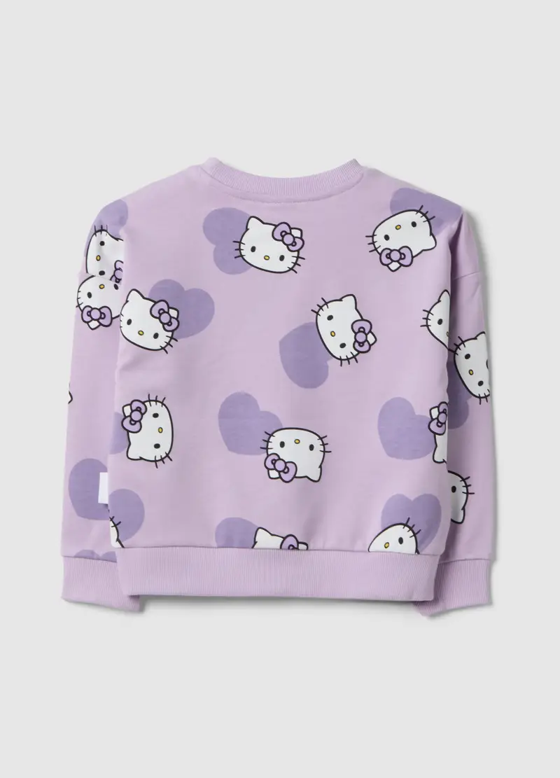 Felpa In Misto Cotone Viola Da Bambina Regular Fit Con Hello Kitty, Viola miniatura 2