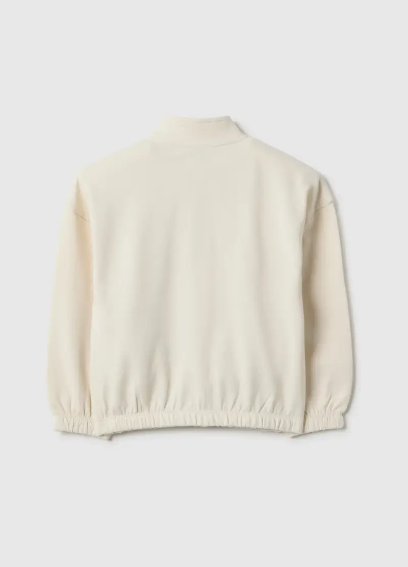 Felpa In Puro Cotone Bianca Da Bambina Regular Fit, Bianco miniatura 2