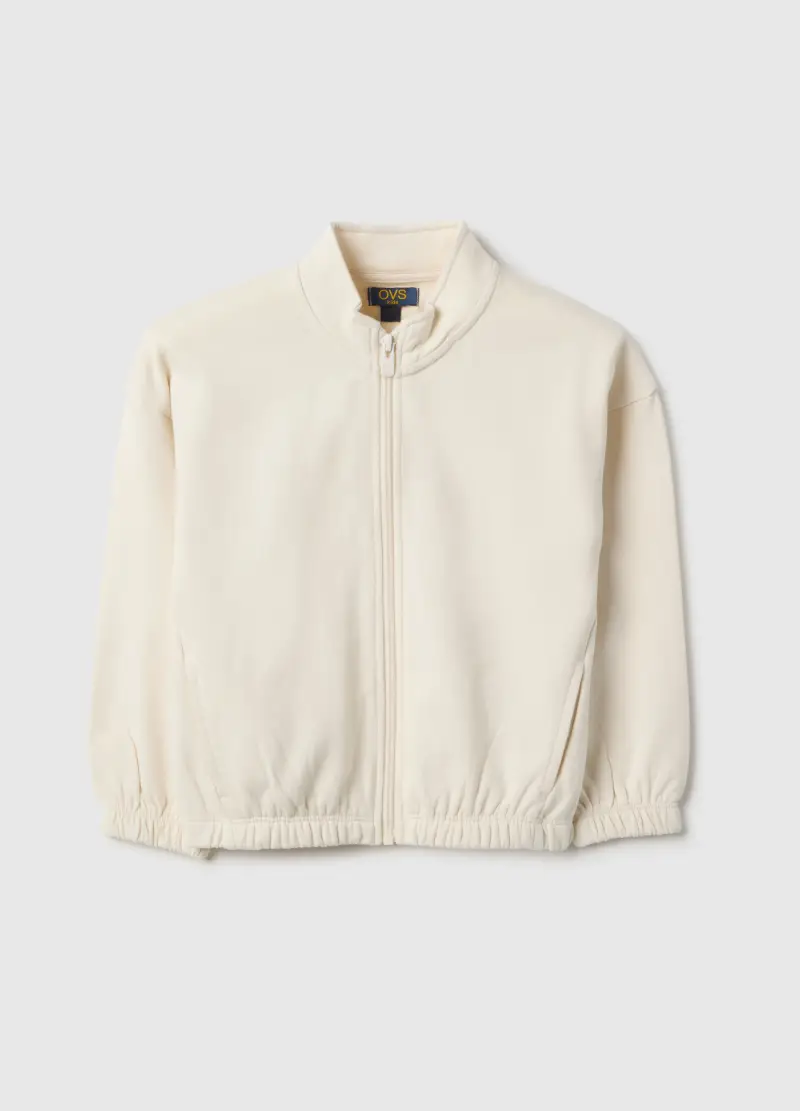 Felpa In Puro Cotone Bianca Da Bambina Regular Fit, Bianco