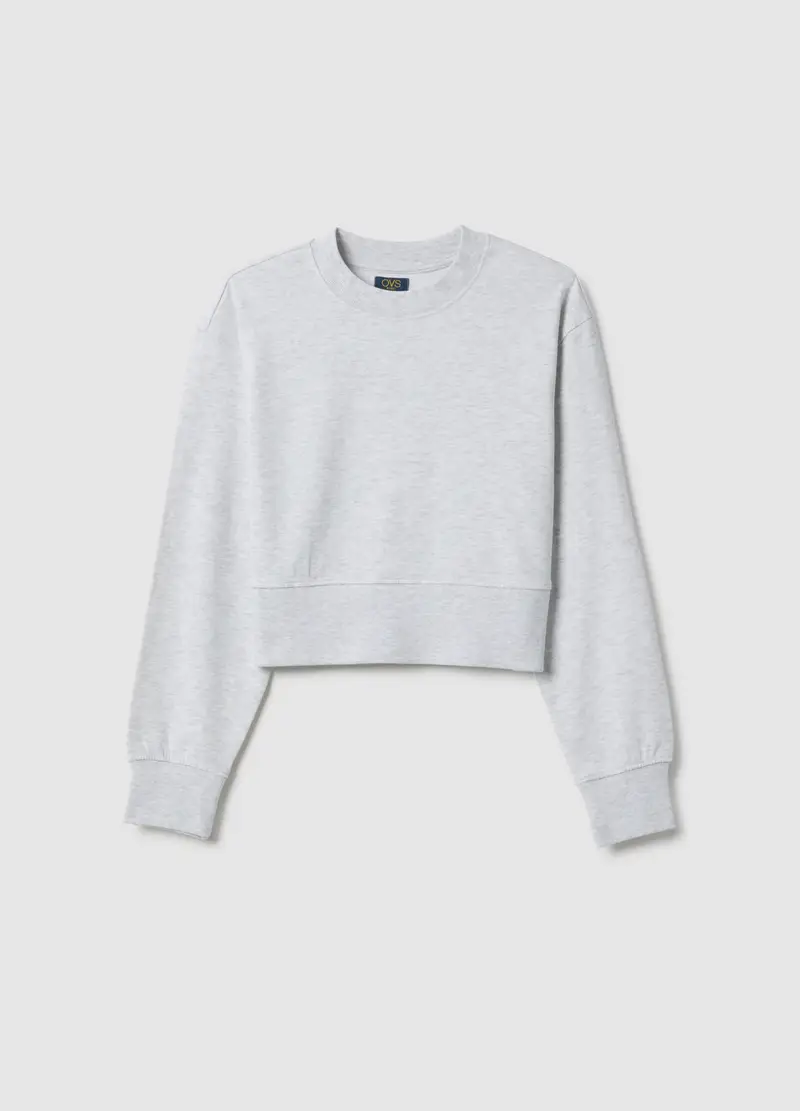 Felpa In Puro Cotone Grigia Regular Fit Per Ragazza, Bambina, Grigio