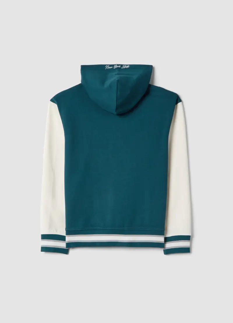 Felpa In Puro Cotone Multicolor Da Ragazzo Relaxed Fit Con Cappuccio, Bambino, Multicolor miniatura 2