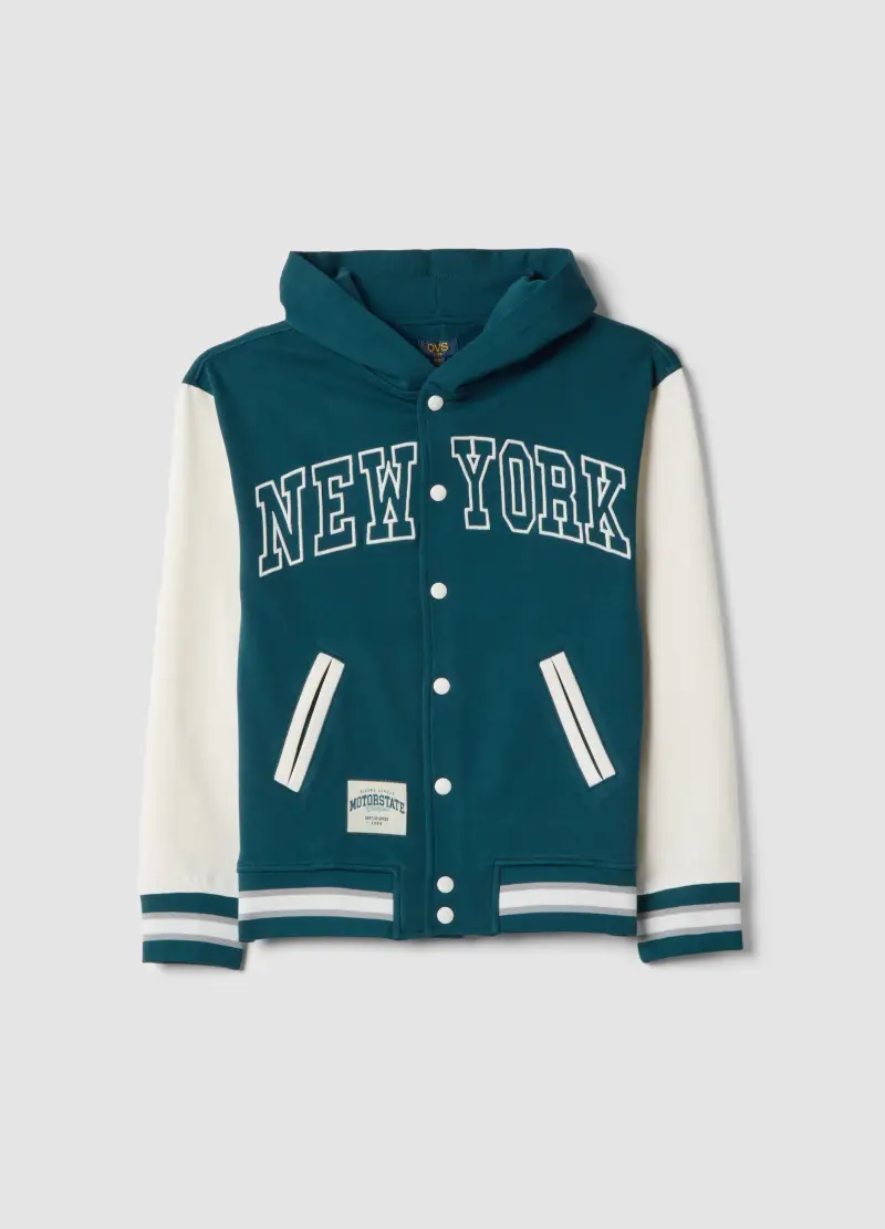 Felpa In Puro Cotone Multicolor Da Ragazzo Relaxed Fit Con Cappuccio, Bambino, Multicolor