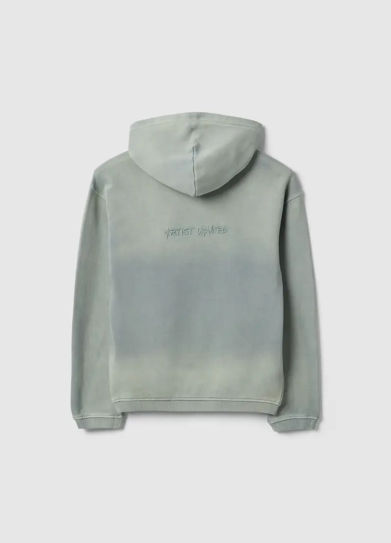 Felpa In Puro Cotone Verde Tiedye Da Ragazzo Oversize Fit, Bambino, Verde miniatura 2