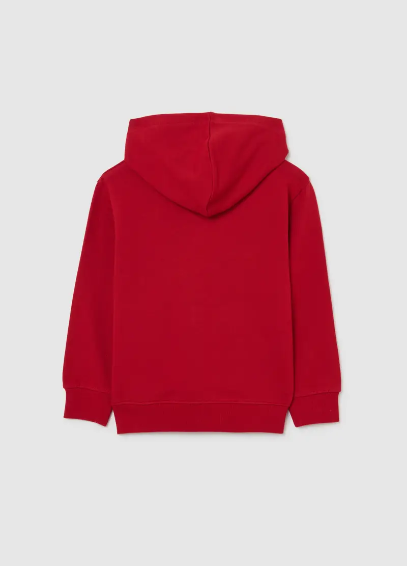 Felpa Natalizia Rossa Da Bambino In Puro Cotone Regular Fit Con Stampa, Rosso miniatura 2