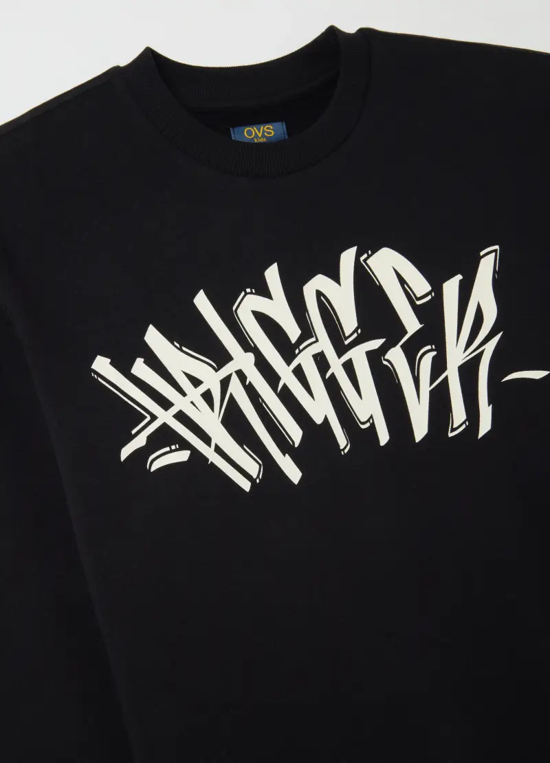 Felpa Nera Per Bambino 10-15 Anni, Nero miniatura 3