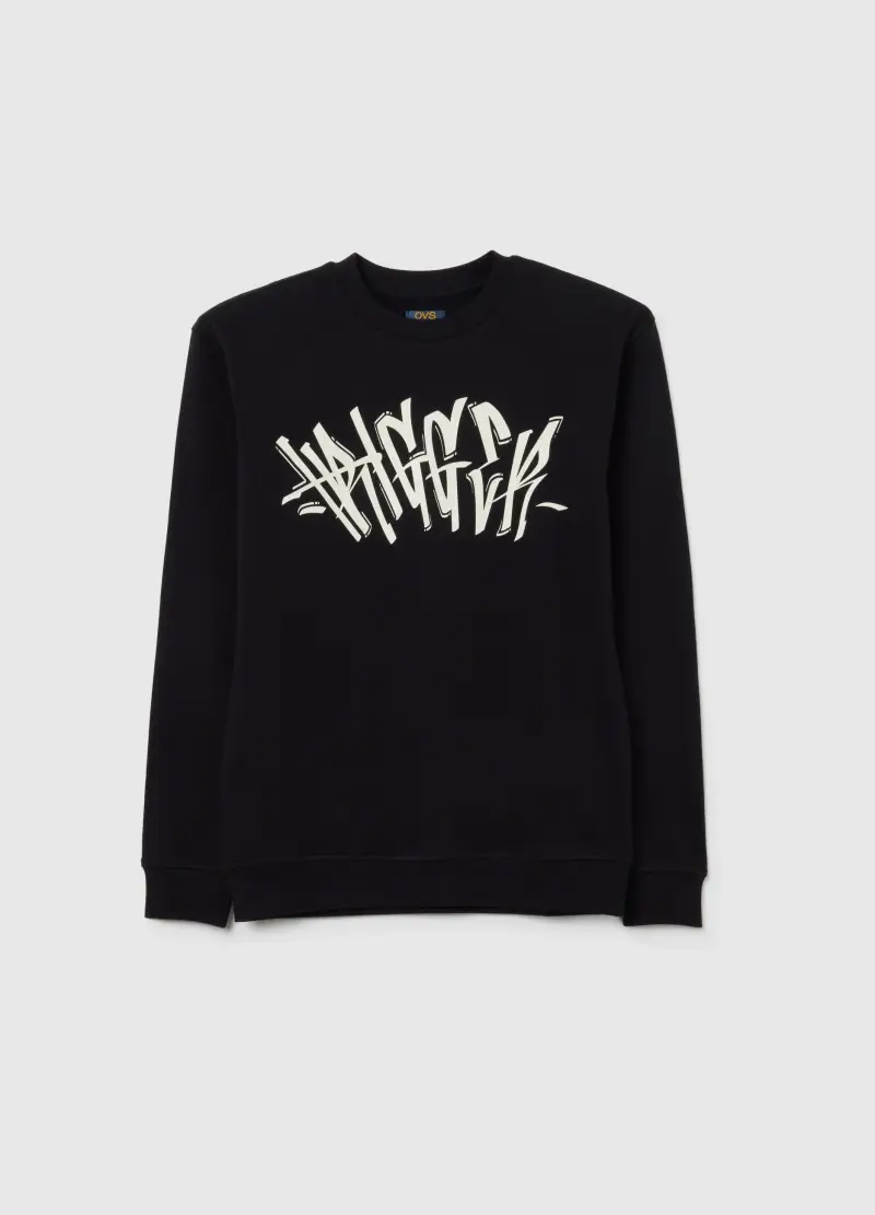 Felpa Nera Per Bambino 10-15 Anni, Nero