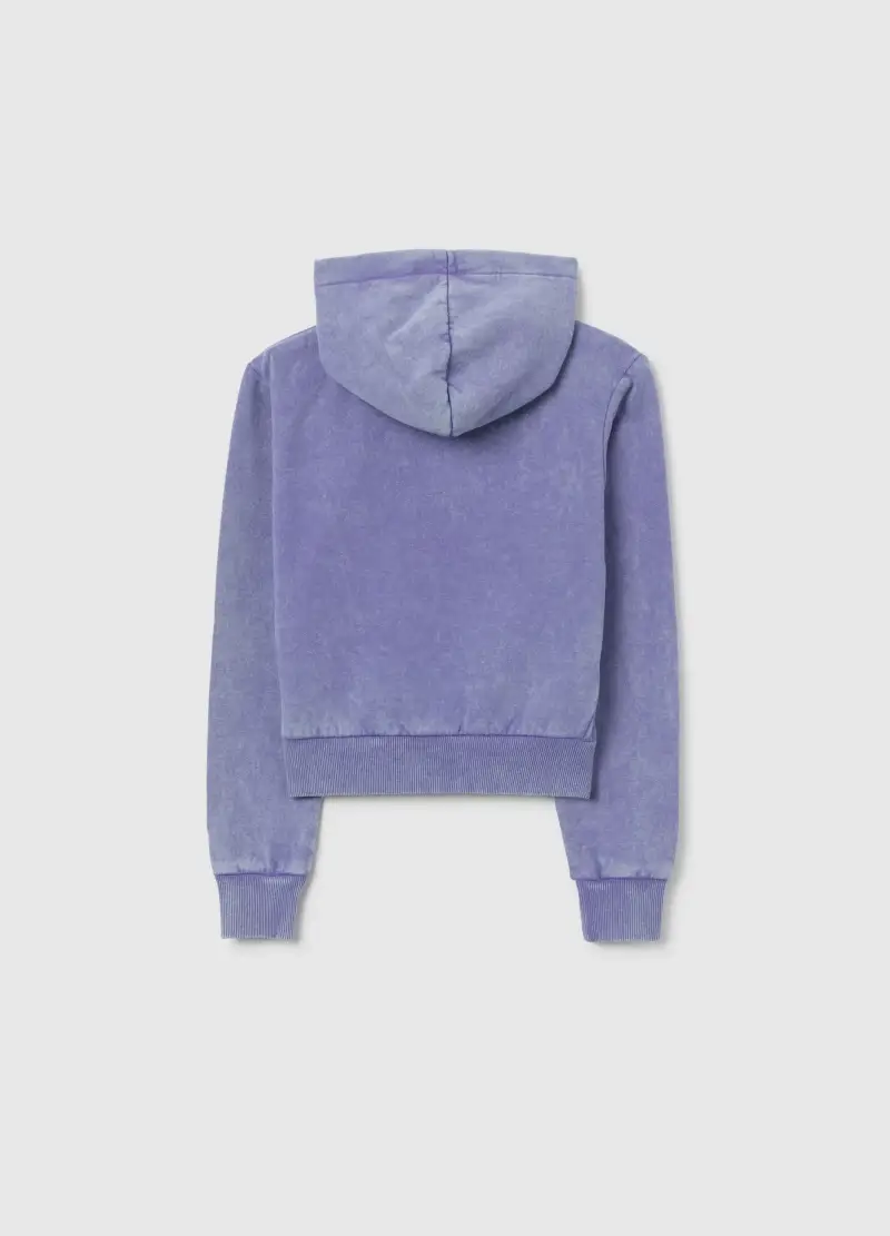 Felpa Viola Con Cappuccio, Bambina, Blu miniatura 2