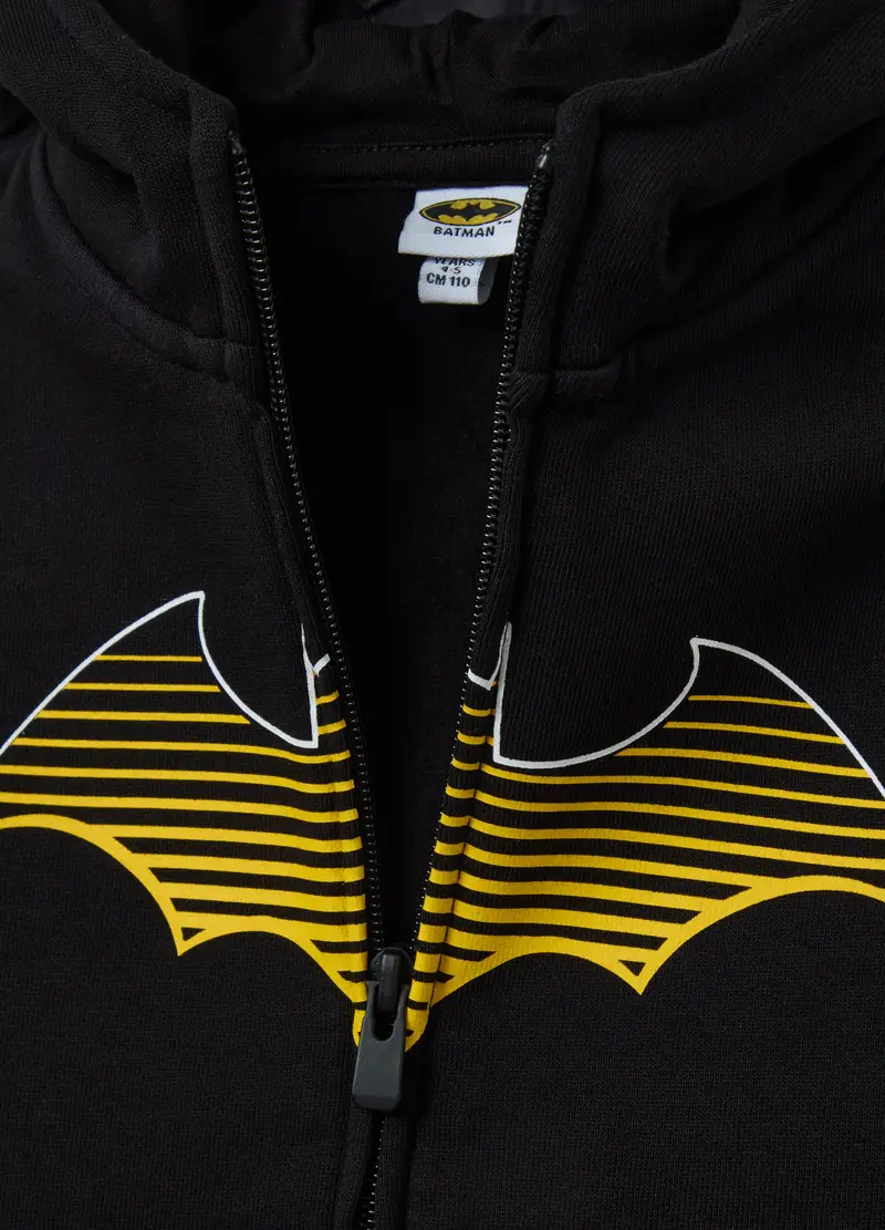 Full-zip Con Cappuccio E Stampa Batman, Bambino, Nero miniatura 3