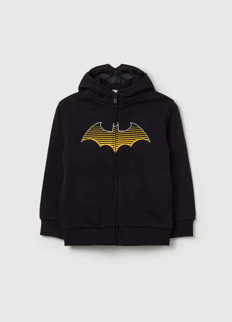 Full-zip Con Cappuccio E Stampa Batman, Bambino, Nero