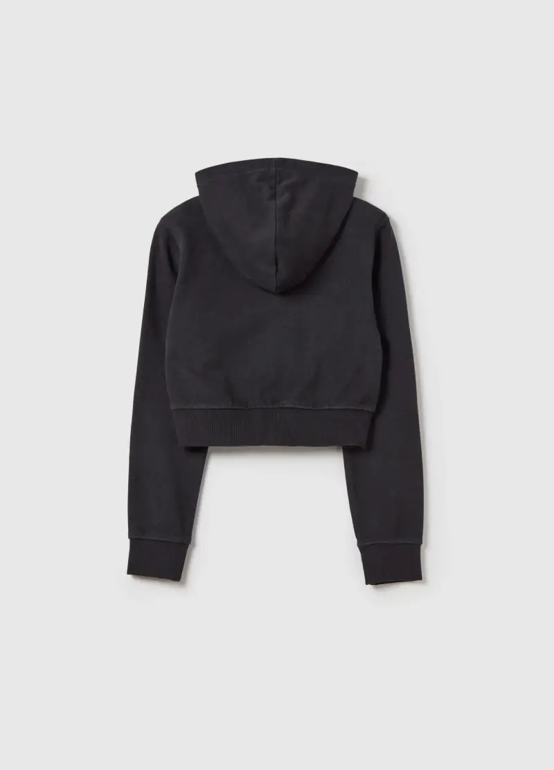 Full-zip Con Cappuccio E Stampa Farfalla, Bambina, Grigio miniatura 2