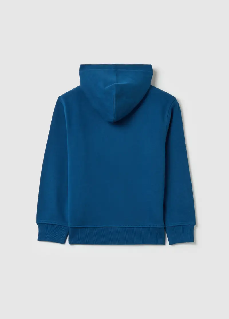 Full-zip Essential In Cotone Bio Con Cappuccio, Bambino, Blu miniatura 2