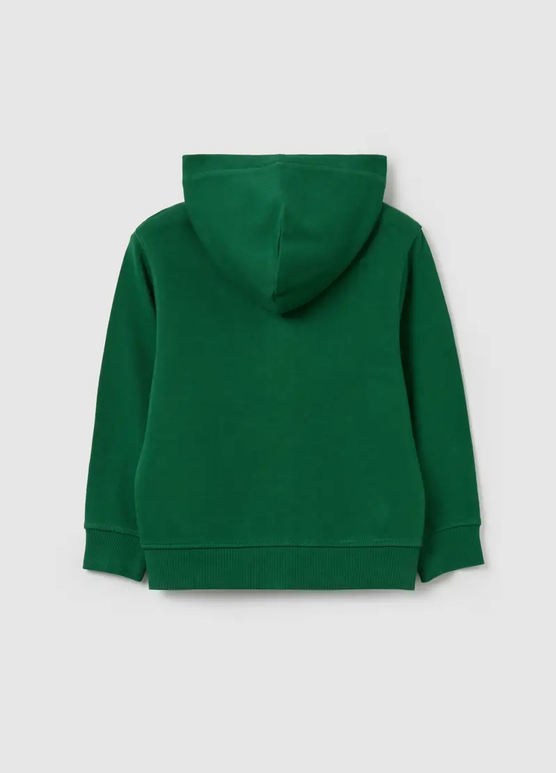Full-zip Essential In Cotone Bio Con Cappuccio, Bambino, Verde miniatura 2