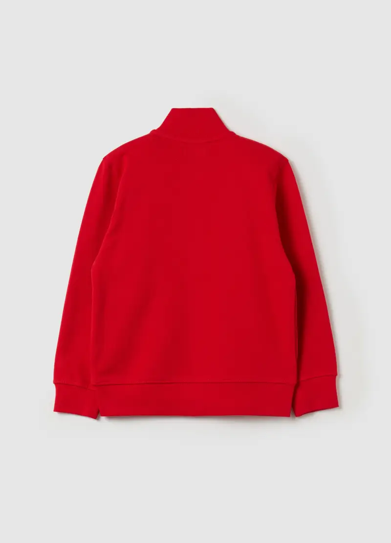 Full-zip In Cotone A Collo Alto, Bambino, Rosso miniatura 2