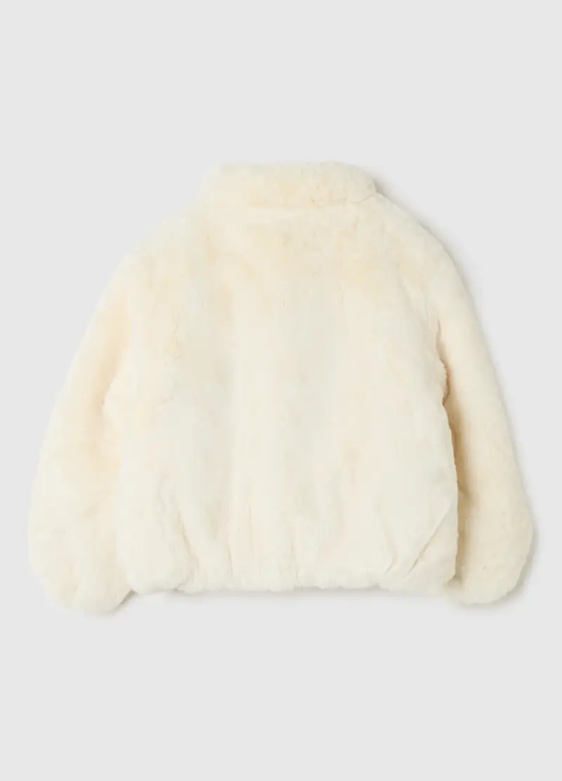 Giacca Beige Da Bambina Regular Fit Con Zip, Beige miniatura 2