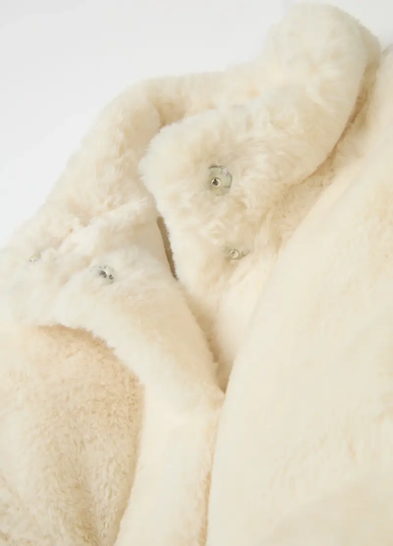 Giacca Beige Da Bambina Regular Fit Con Zip, Beige miniatura 3