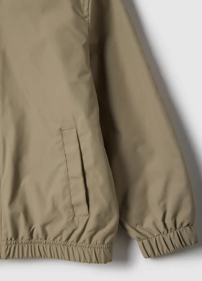 Giacca Beige Da Bambino Regular Fit Con Zip Integrale E Cappuccio, Beige miniatura 3