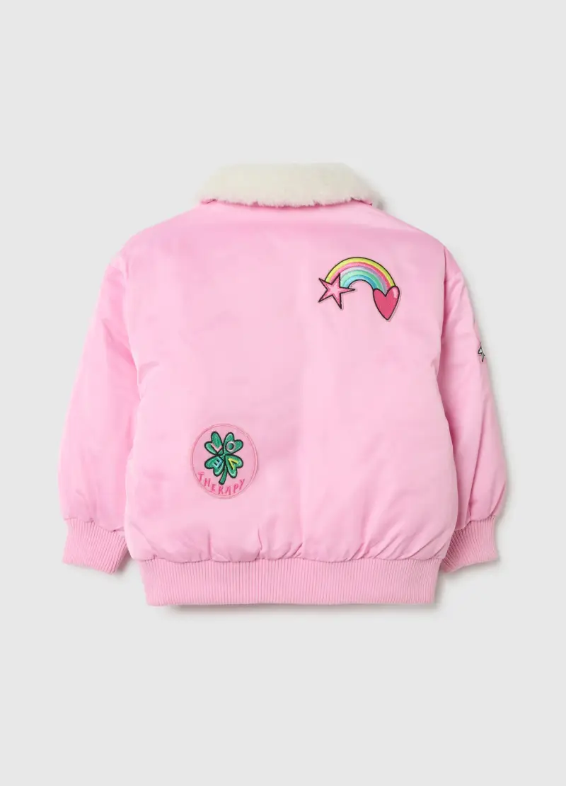 Giacca Bomber Rosa Da Bambina Vestibilità Over, Rosa miniatura 2