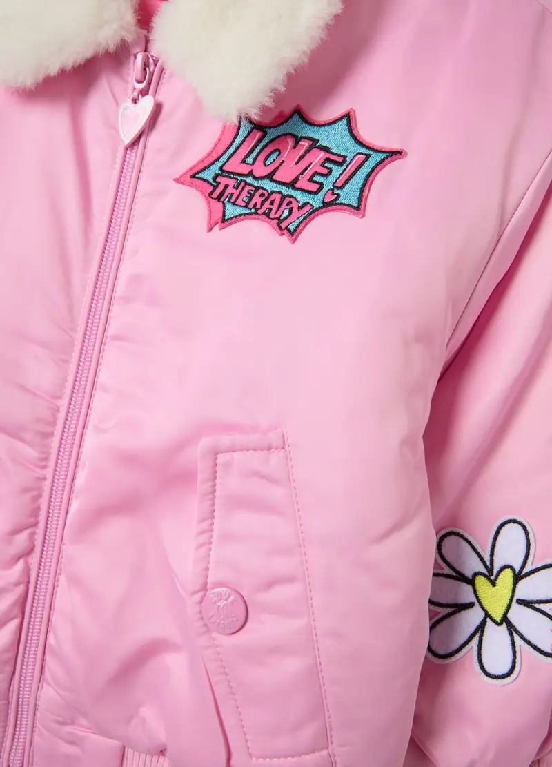Giacca Bomber Rosa Da Bambina Vestibilità Over, Rosa miniatura 3
