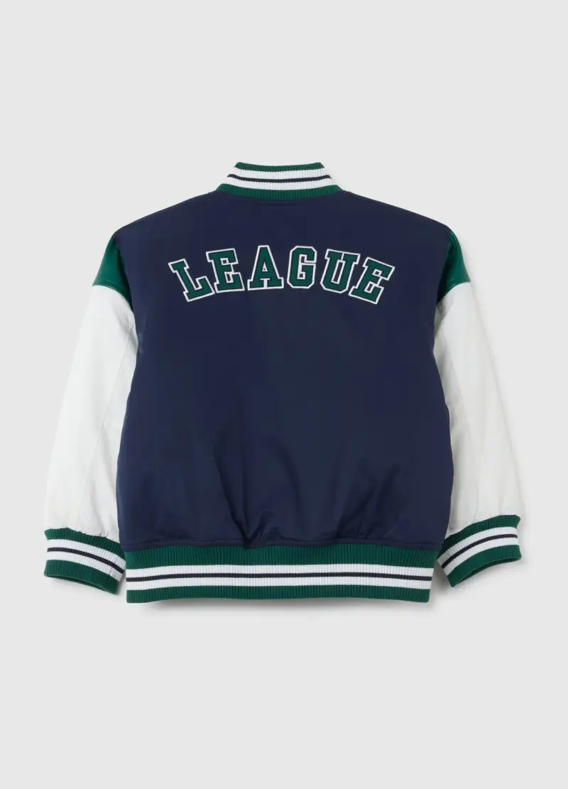 Giacca Da Bambino In Tessuto Blu Multicolor Regular Fit, Multicolor miniatura 3