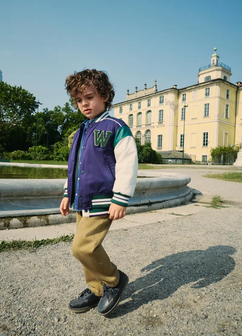 Giacca Da Bambino In Tessuto Blu Multicolor Regular Fit, Multicolor