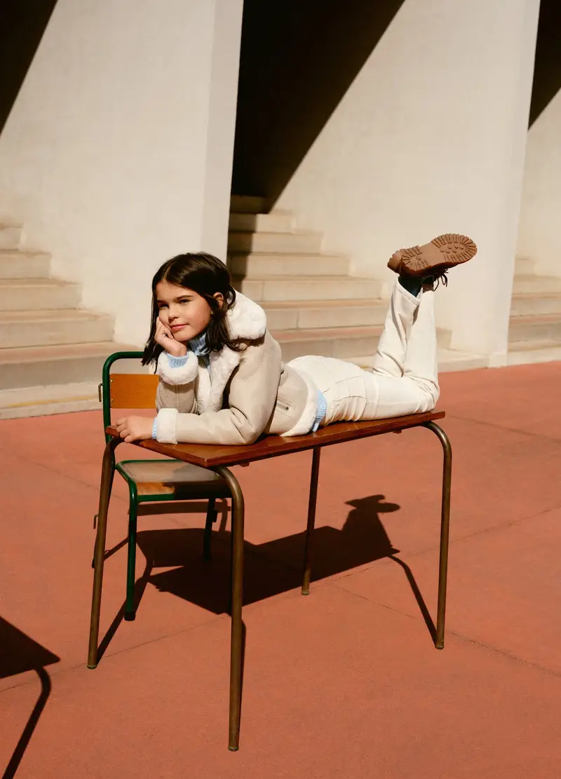 Giacca Da Ragazza Beige Slim Fit, Bambina, Beige