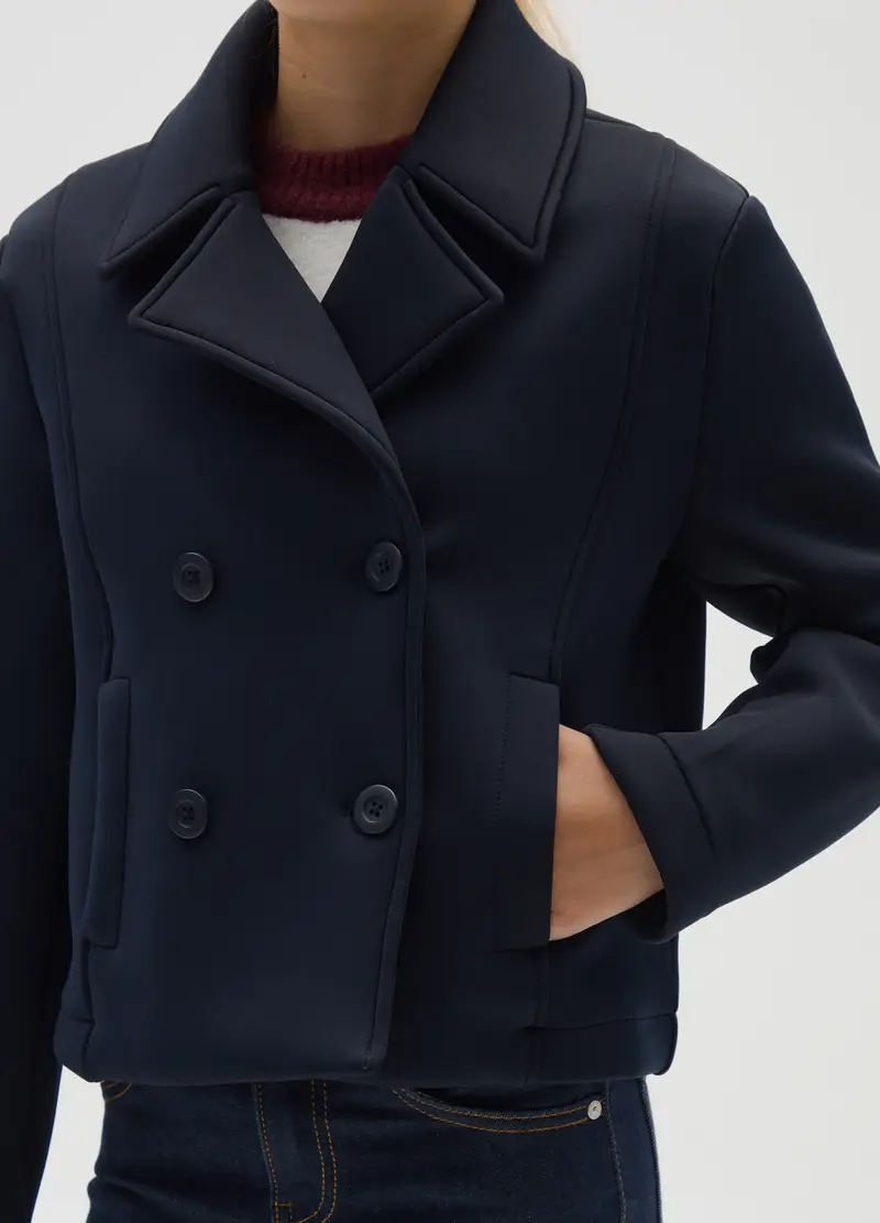 Giacca Da Ragazza In Tessuto Elasticizzato Blu, Bambina, Blu miniatura 3