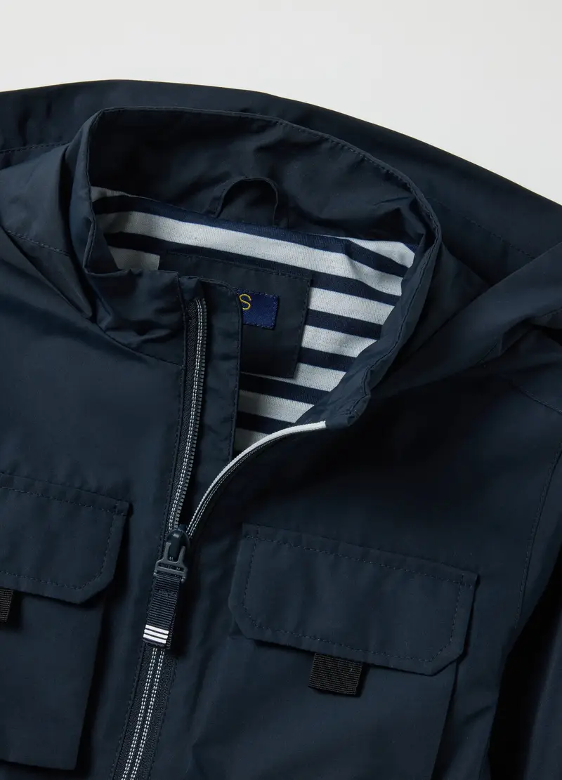 Giacca Foderata Blu Da Bambino Regular Fit Con Cappuccio, Blu miniatura 3