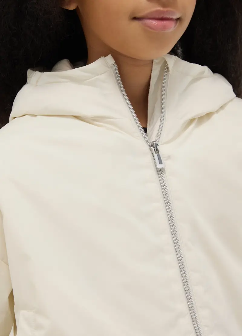 Giacca Imbottita Bianco Regular Fit Con Cappuccio Per Ragazze, Bambina, Bianco miniatura 3