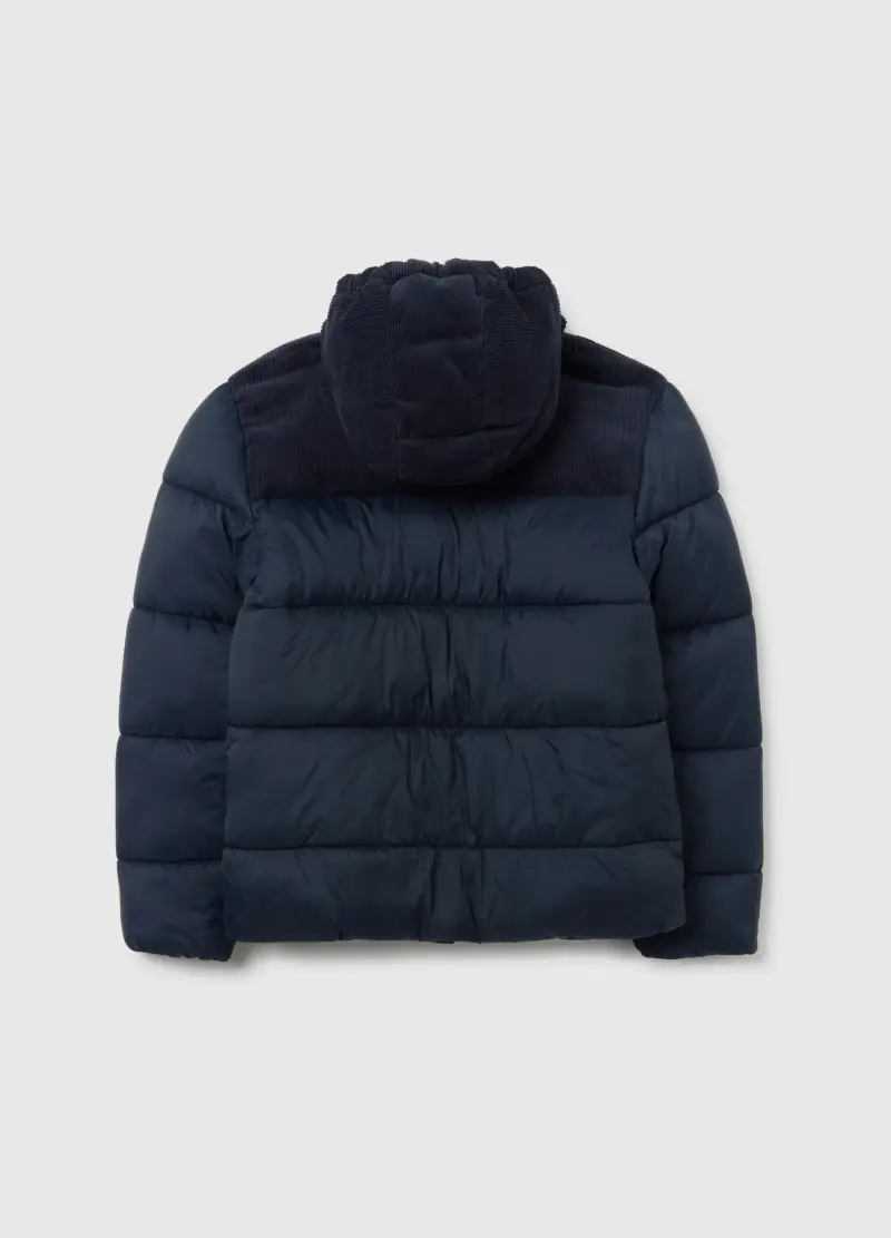 Giacca Imbottita Blu Da Ragazzo Regular Fit Con Cappuccio E Zip, Bambino, Blu miniatura 2