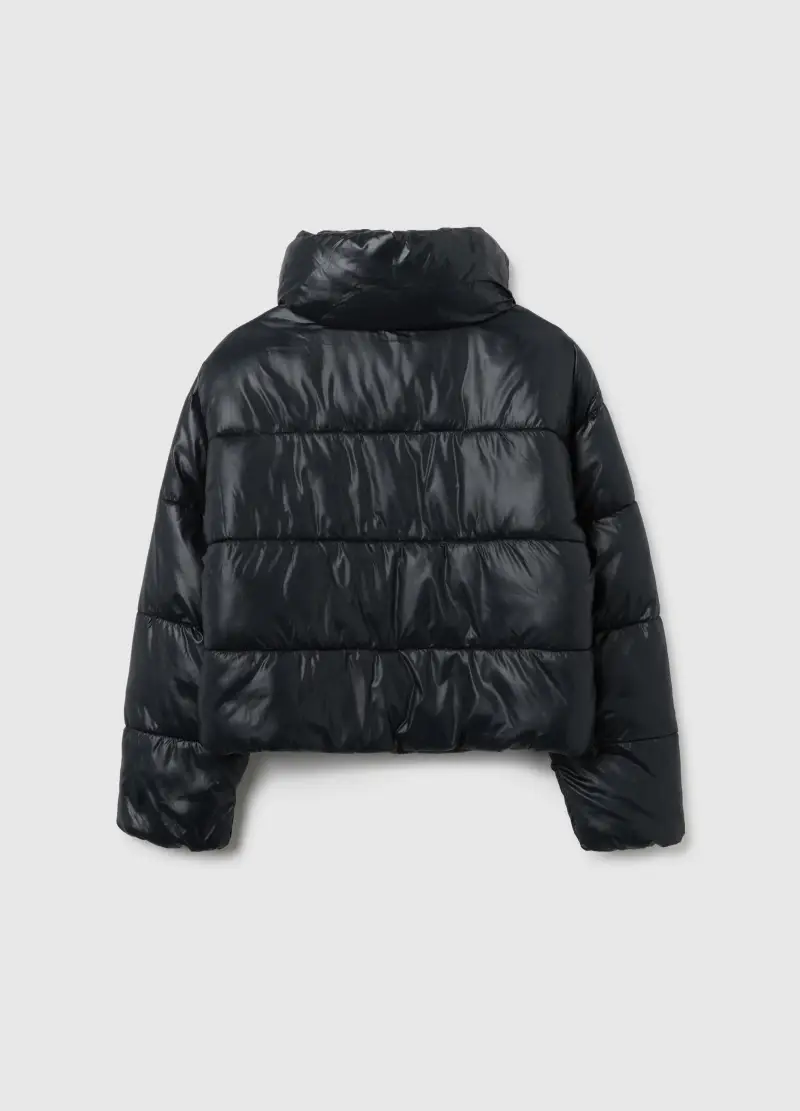 Giacca Imbottita Nera Da Ragazza Regular Fit Con Zip, Bambina, Nero miniatura 2