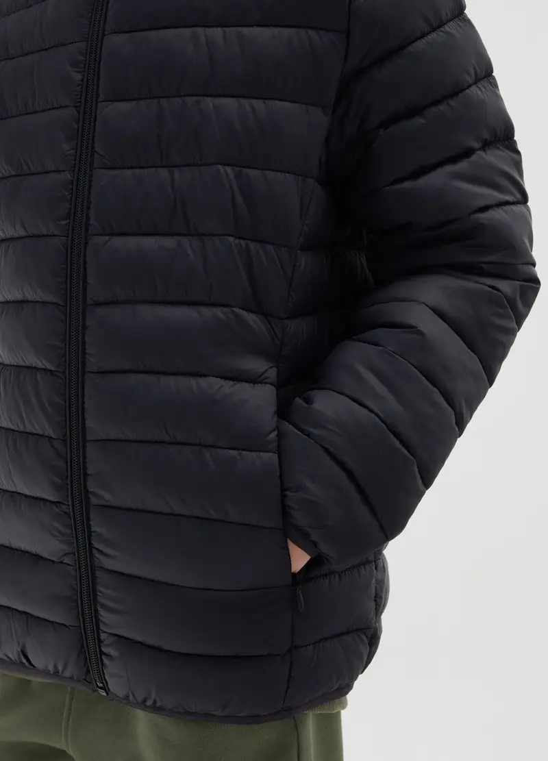 Giacca Imbottita Nera Da Ragazzo Con Cappuccio, Bambino, Nero miniatura 3