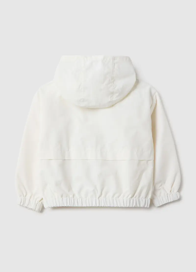 Giacca Impermeabile Bianca Regular Fit Con Cappuccio Per Bambina, Bianco miniatura 2