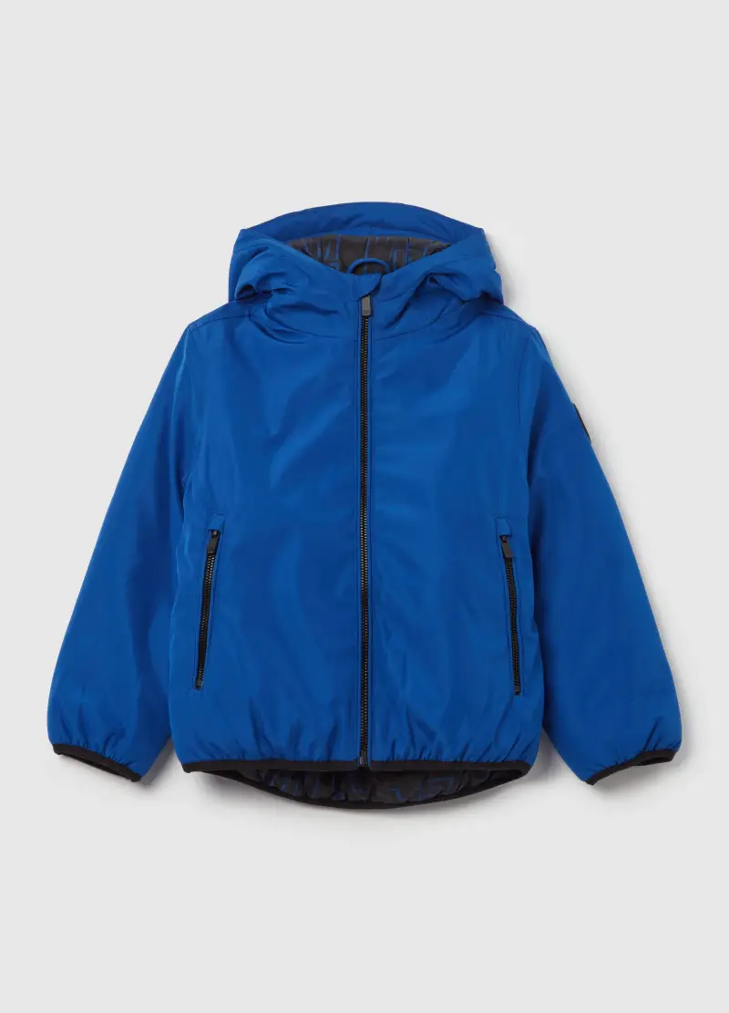 Giacca Impermeabile Con Cappuccio, Bambino, Blu