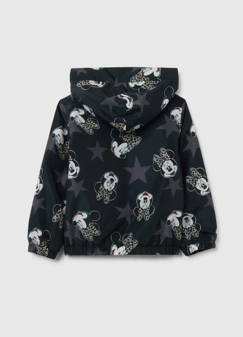 Giacca Impermeabile Da Bambina Nera Con Cappuccio, Nero miniatura 2