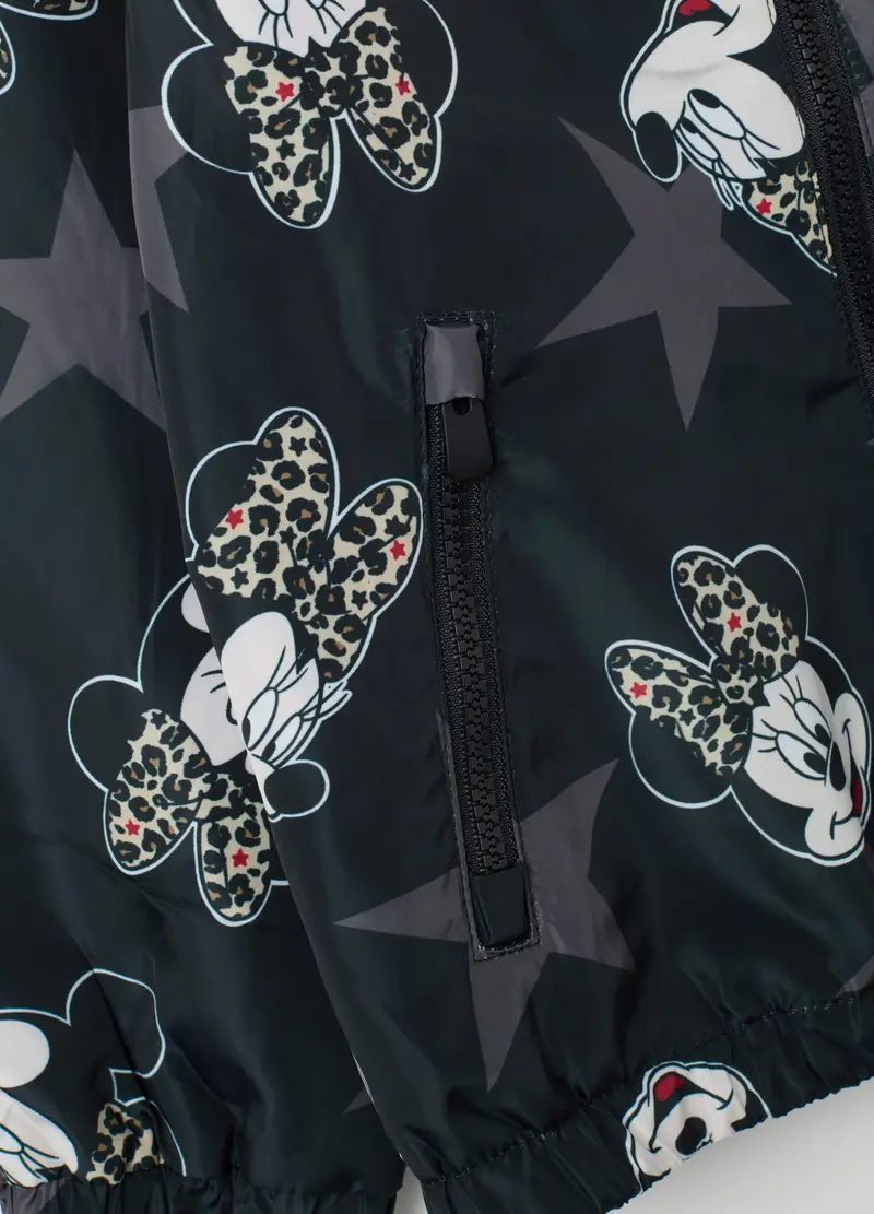 Giacca Impermeabile Da Bambina Nera Con Cappuccio, Nero miniatura 3